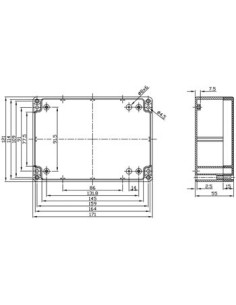 WATERBESTENDIGE ABS-BEHUIZING - DONKERGRIJS 171 x 121 x 55mm