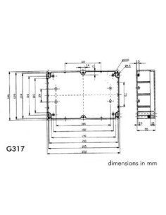 SEALED ABS ENCLOSURE - DARK GREY - 222 x 146 x 55 mm