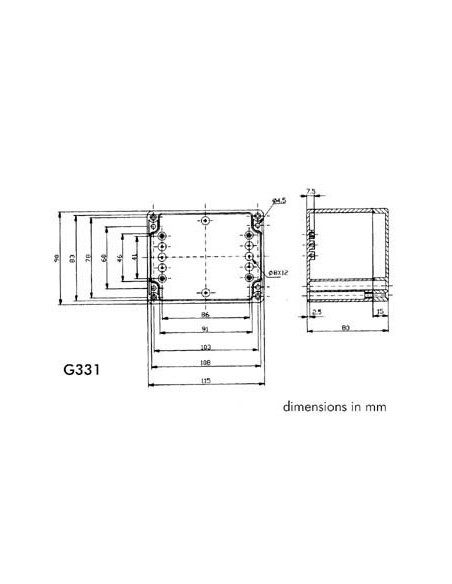 COFFRET ETANCHE EN ABS - GRIS FONCE 115 x 90 x 80mm