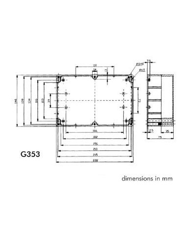 ABS-GEHÄUSE - WASSERDICHT - DUNKELGRAU - 222 x 146 x 75 mm