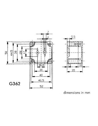 COFFRET ETANCHE EN ABS - GRIS FONCE 52 x 50 x 35mm