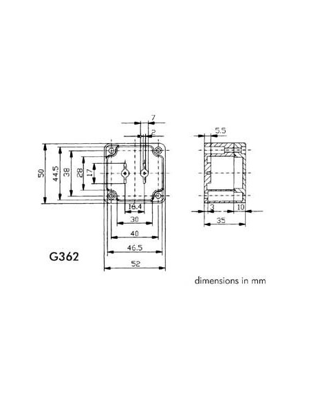 WATERBESTENDIGE ABS-BEHUIZING - DONKERGRIJS 52 x 50 x 35mm