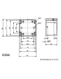 SEALED ABS ENCLOSURE - DARK GREY - 82 x 80 x 55 mm