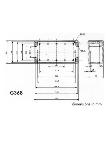 CARCASA DE ABS - RESISTENTE AL AGUA - GRIS OSCURO - 160 x 80 x 55 mm