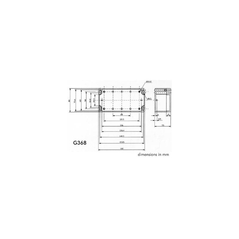 SEALED ABS ENCLOSURE - DARK GREY - 160 x 80 x 55 mm