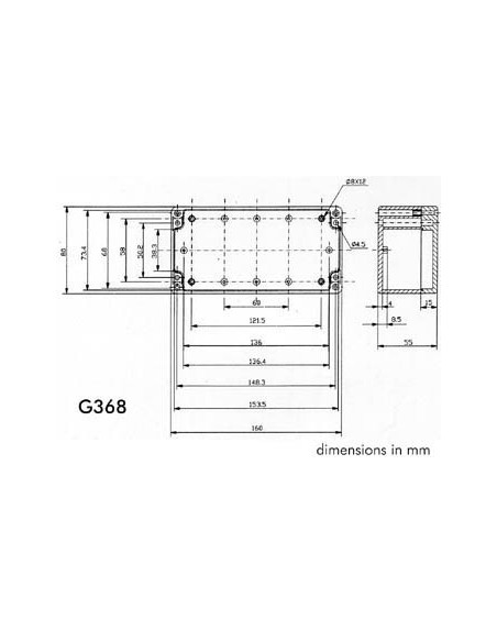WATERBESTENDIGE ABS-BEHUIZING - DONKERGRIJS 160 x 80 x 55mm