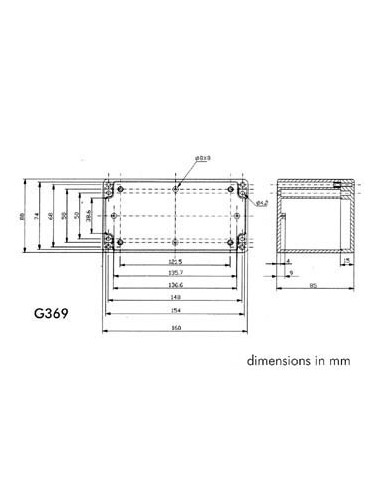 COFFRET ETANCHE EN ABS - GRIS FONCE 160 x 80 x 85mm