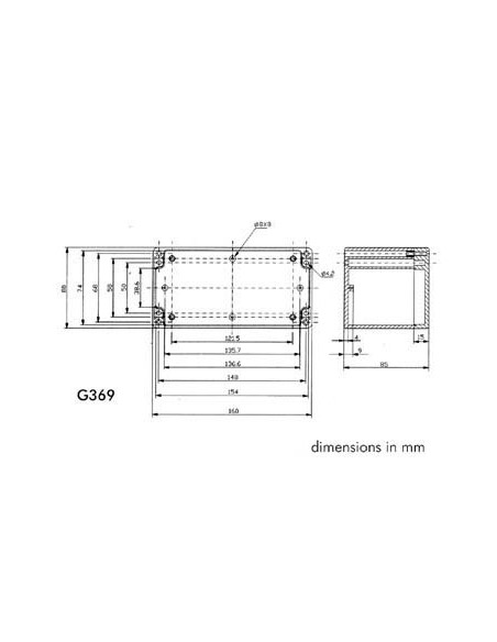 ABS-GEHÄUSE - WASSERDICHT - DUNKELGRAU - 160 x 80 x 85 mm