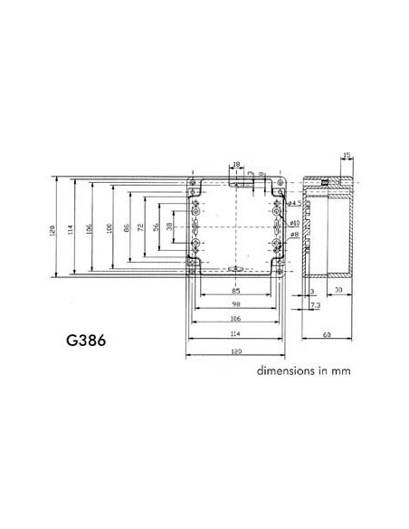ABS-GEHÄUSE - WASSERDICHT - DUNKELGRAU - 120 x 120 x 60 mm