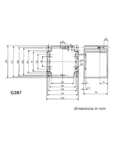 SEALED ABS ENCLOSURE - DARK GREY - 120 x 120 x 90 mm