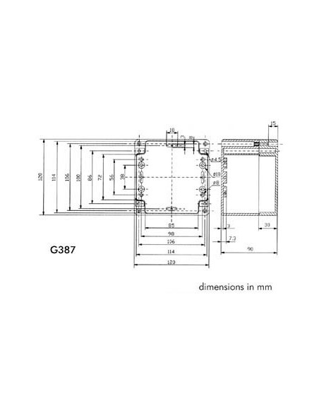 ABS-GEHÄUSE - WASSERDICHT - DUNKELGRAU - 120 x 120 x 90 mm