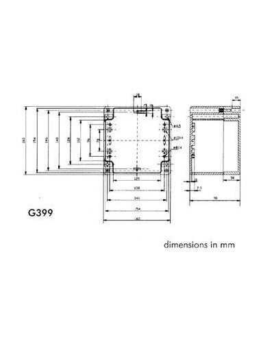 SEALED ABS ENCLOSURE - DARK GREY - 160 x 160 x 90 mm