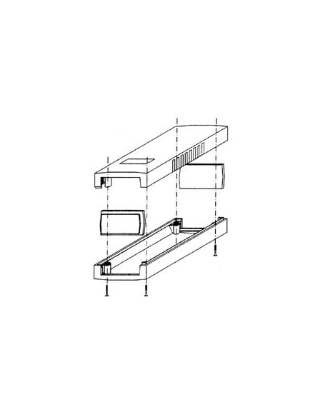 BEHUIZINGEN VAN GEGOTEN PLASTIC - DONKERGRIJS 90 x 50 x 24mm
