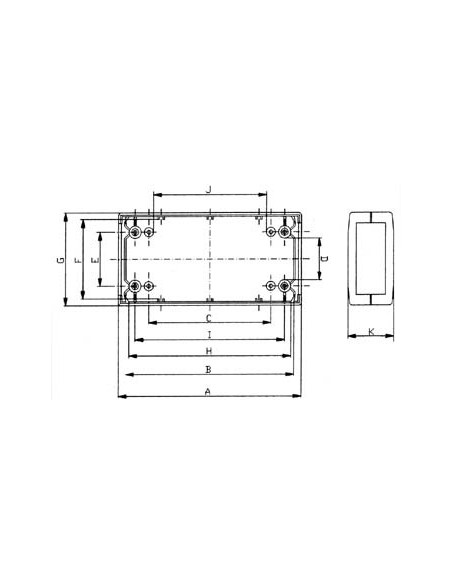 MOULDED PROJECT BOX - DARK GREY - 120 x 60 x 50 mm
