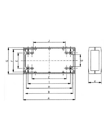 MOULDED PROJECT BOX - DARK GREY - 150 x 80 x 45 mm