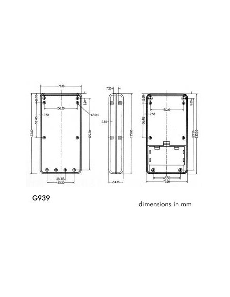 GEHÄUSE FÜR FERNBEDIENUNG - 135 x 70 x 24 mm