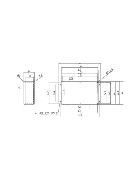 SEALED DIE-CAST ALUMINIUM CASE WITH FLANGE - 222 x 146 x 55 mm