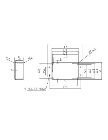 SEALED DIE-CAST ALUMINIUM CASE WITH FLANGE - 120 x 100 x 35 mm