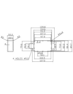 SEALED DIE-CAST ALUMINIUM CASE WITH FLANGE - 114 x 90 x...