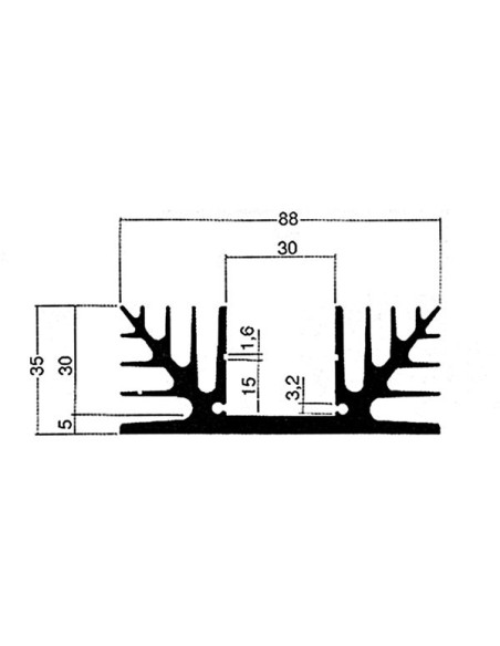 REFROIDISSEUR 75mm 2 x TO3 2.5°C/W
