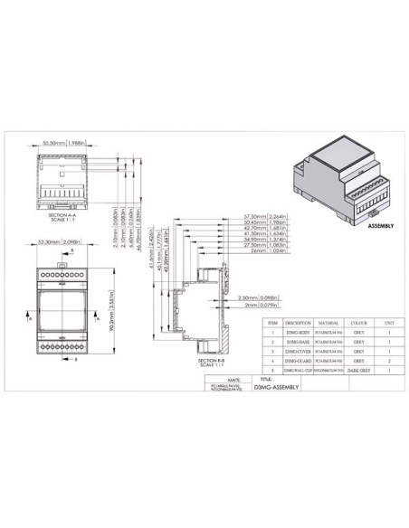 BOÎTIER MODULAIRE SUR RAIL DIN - 3MG
