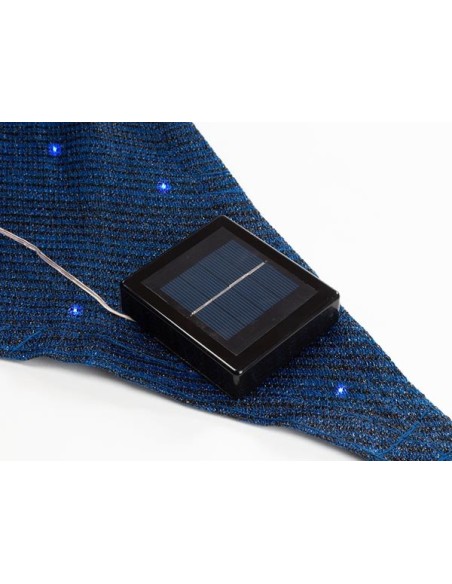 SONNENSEGEL MIT LED-STERNENHIMMEL - DREIECKIG - 3.6 x 3.6 x 3.6 m - DUNKELBLAU