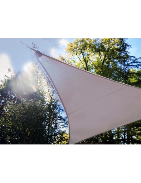 SONNENSEGEL MIT LED-BELEUCHTUNG - DREIECKIG - 3.6 x 3.6 x 3.6 m - TAUPE