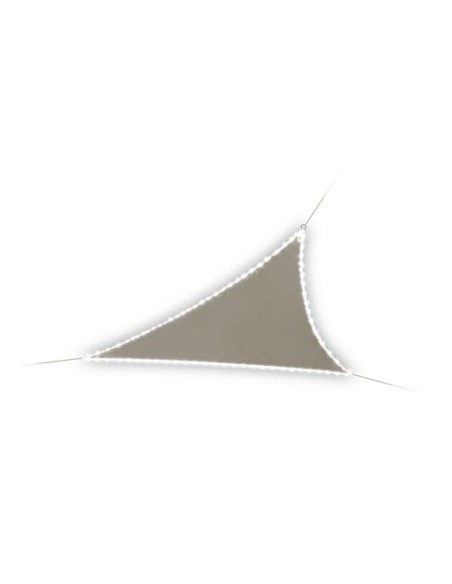 SHADE SAIL WITH BUILT-IN LED BORDER - TRIANGLE - 3.6 x 3.6 x 3.6 m - TAUPE