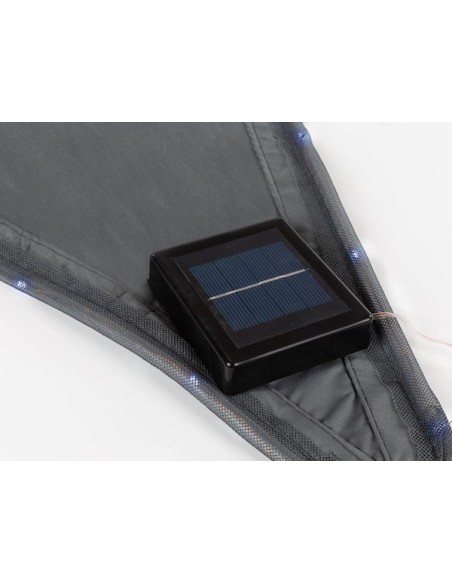 VOILE SOLAIRE AVEC CONTOUR LED - TRIANGULAIRE - 3.6 x 3.6 x 3.6 m - ANTHRACITE
