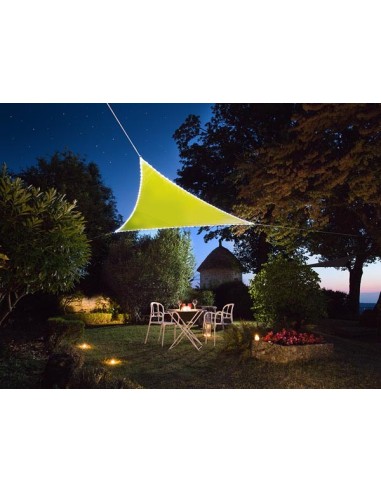 SHADE SAIL WITH BUILT-IN LED BORDER - TRIANGLE - 3.6 x 3.6 x 3.6 m - LEMON GREEN - PEREL