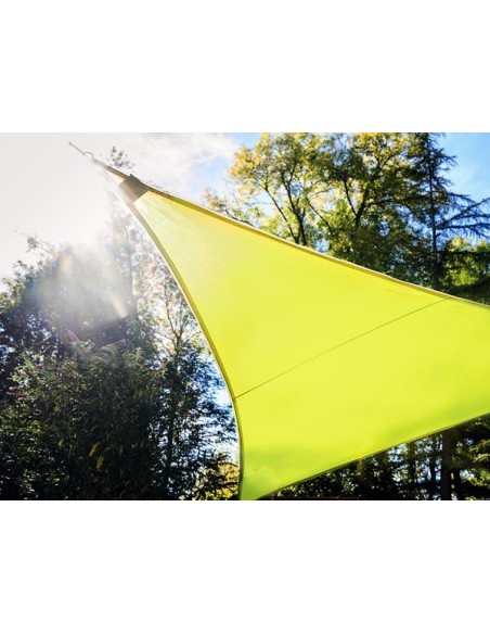 VOILE SOLAIRE AVEC CONTOUR LED - TRIANGULAIRE - 3.6 x 3.6 x 3.6 m - CITRON VERT - PEREL
