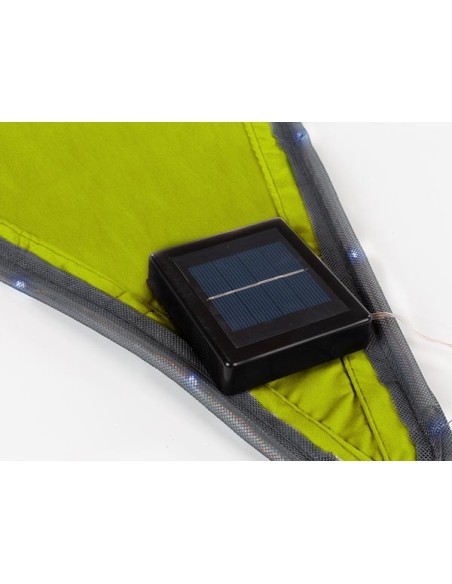 ZONNEZEIL MET LED-RANDVERLICHTING - DRIEHOEK - 3.6 x 3.6 x 3.6 m - LIME GROEN - PEREL