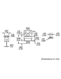 INTERRUPTEUR MINIATURE A GLISSIERE POUR CI 1P ON-ON 0.1" 2