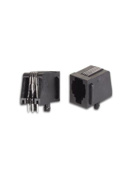 MODULAIRE CONNECTORS RJ10 4P4C VOOR PCB, HAAKS