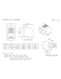 RJ10 4P4C PCB MOUNT, SIDE ENTRY 2