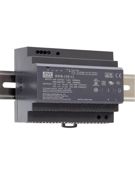 NETZTEIL - 1 AUSGANG - HUTSCHIENENMONTAGE - 150 W - 12 V - FÜR ANWENDUNG IM INDUSTRIEBEREICH