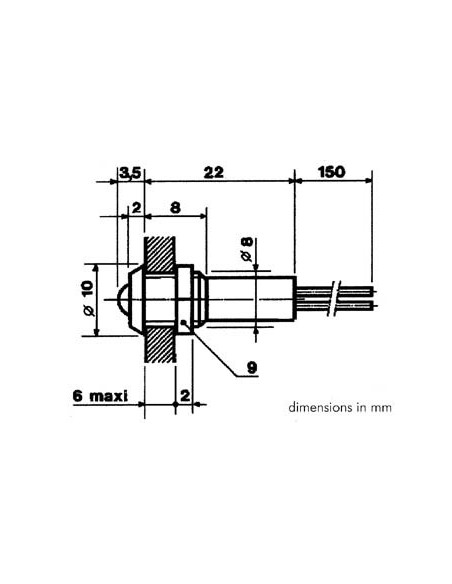 LED-SIGNALLEUCHTE 5V ROT/SCHWARZES GEHÄUSE