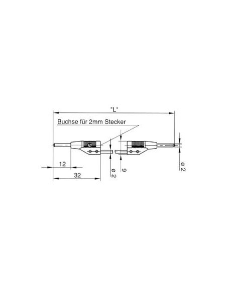 SPUITGEGOTEN MEETSNOER 2mm 25cm / ZWART (MVL 2/25)