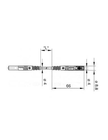 CORDON DE MESURE ISOLE 50cm et Ø 4mm - NOIR...