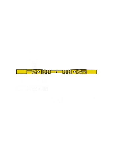 SPUITGEGOTEN MEETSNOER MET CONTACTBEVEILIGING 4mm 25cm / GEEL (MLB/GG-SH 25/1)