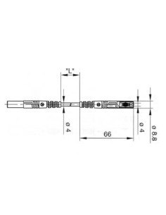 BERÜHRUNGSSICHERE UMSPRITZTE MESSLEITUNG 25cm, Ø 4mm /... 2