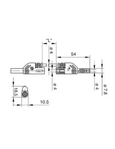 CORDON DE MESURE ISOLE 4mm 50cm AVEC REPRISE - JAUNE... 2