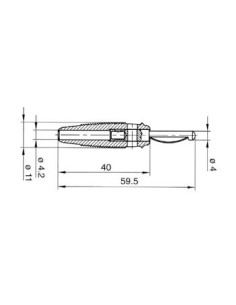 BANAANSTEKKER 4mm MET DWARSGAT EN SOLDEERAANSLUITING /... 2