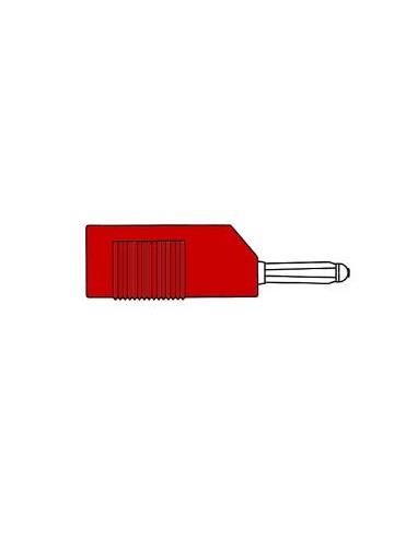 MATING CONNECTOR 4mm WITH LONGITUDINAL OR TRANSVERSE CABLE MOUNTING, WITH SCREW / RED (BSB 20K)