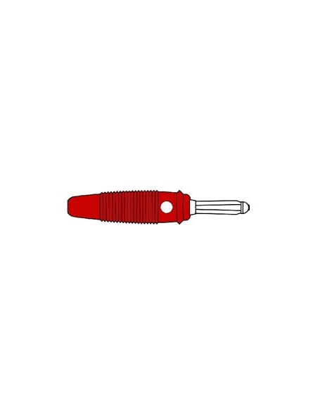 MATING CONNECTOR 4mm WITH TRANSVERSE HOLE AND SOLDERING END / RED (BULA 30K)