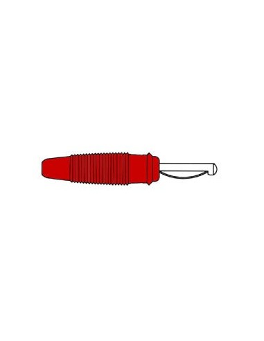 BANAANSTEKKER 4mm MET DWARSGAT EN SOLDEERAANSLUITING / ROOD (VQ 30)