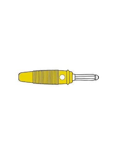 MATING CONNECTOR 4mm WITH TRANSVERSE HOLE AND SOLDERING END / YELLOW (BULA 30K)