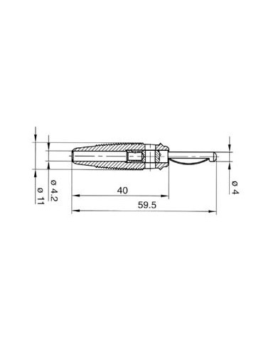 MATING CONNECTOR 4mm WITH TRANSVERSE HOLE AND...