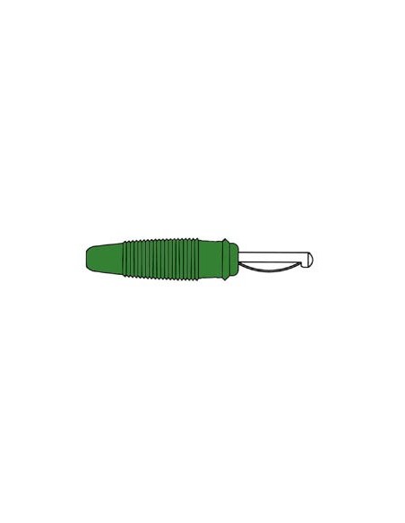 MATING CONNECTOR 4mm WITH TRANSVERSE HOLE AND SOLDERING END / GREEN (VQ 30)
