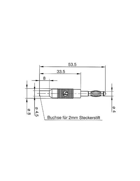 INJECTION-MOULDED ADAPTER PLUG 4mm TO 2mm / BLACK (MZS 4)